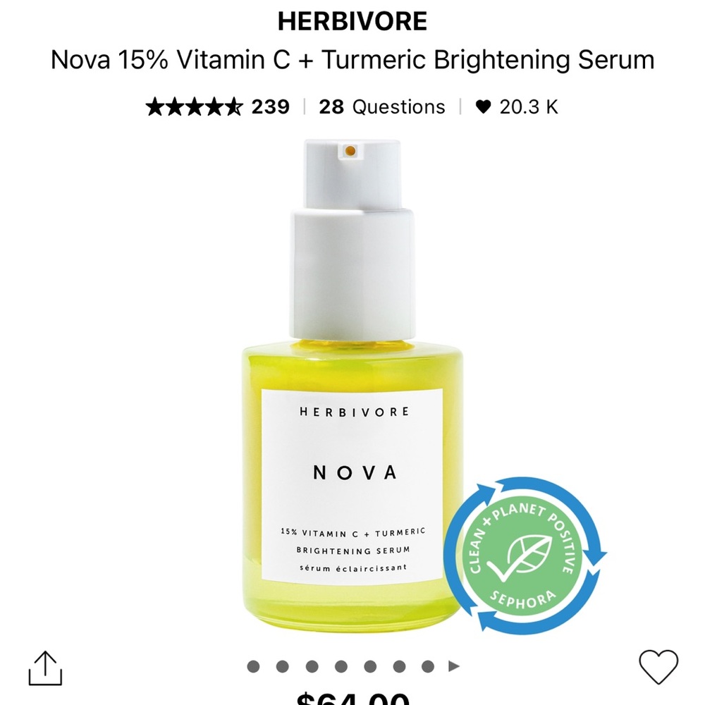 Herbivore - Nova 15% Vitamin C + Turmeric Brightening Serum